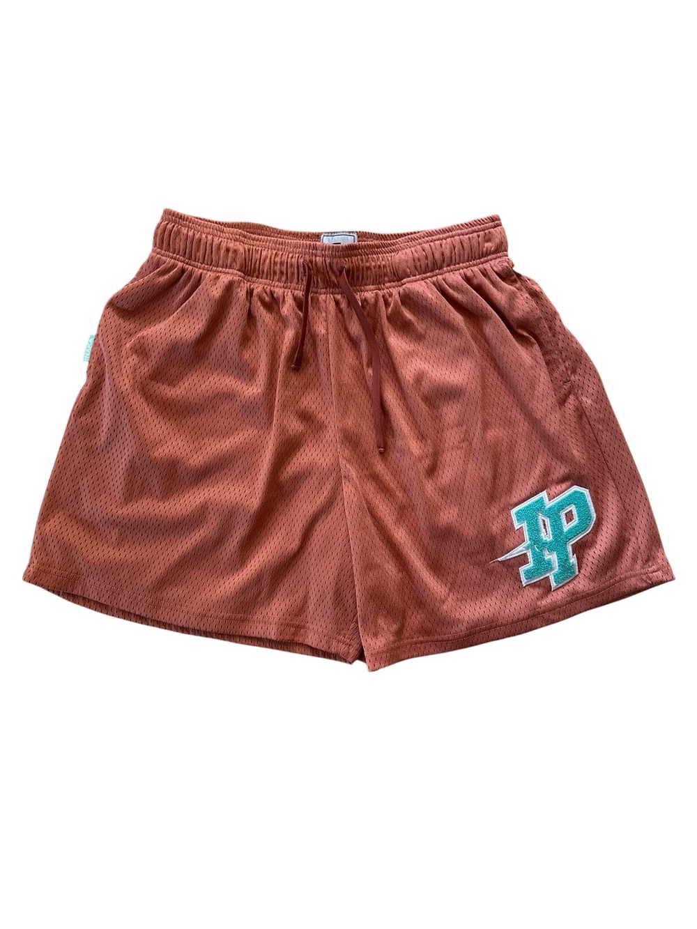 Y2K Mesh Basketball Athletic Shorts Rust Mens XL